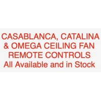 Casablanca, Catalina and Omega (new versions) Ceiling Fan Remote Controls, all models available and in stock.